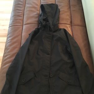 Black raincoat, size XS 2-4